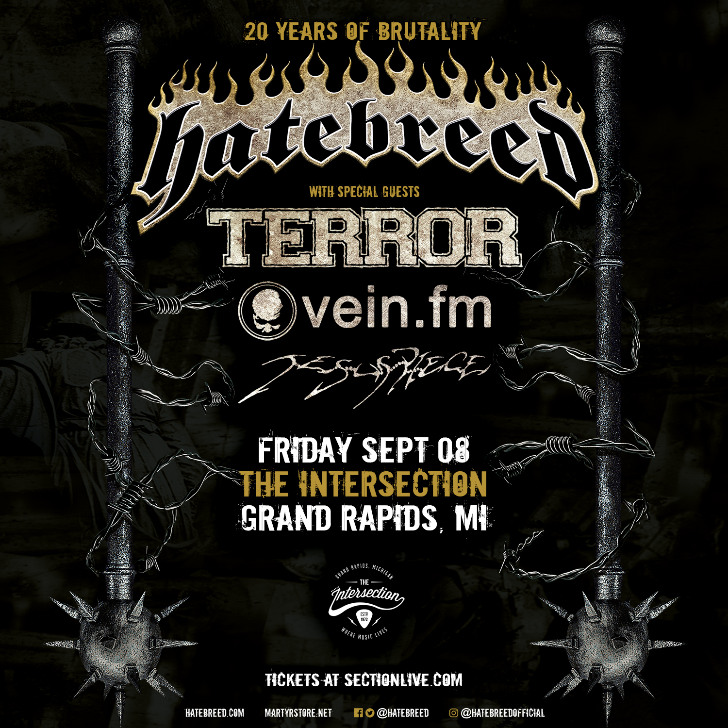 Hatebreed The Rise of Brutality 20th Anniversary Tour The Intersection