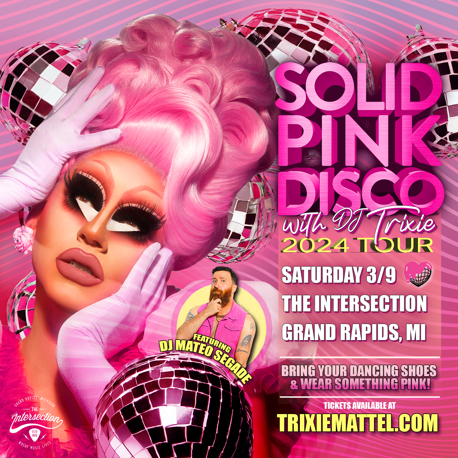 Solid Pink Disco with DJ Trixie