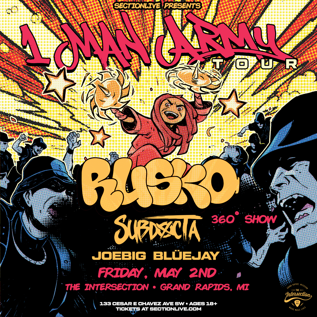 Rusko – 1 Man Army Tour w/ SubDocta (360° Set)
